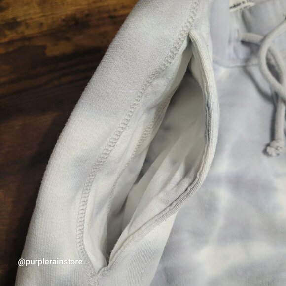 Abercrombie & Fitch Soft Fleece Tie Dye Shorts Size L Pockets Blue Gray White - Picture 3 of 11